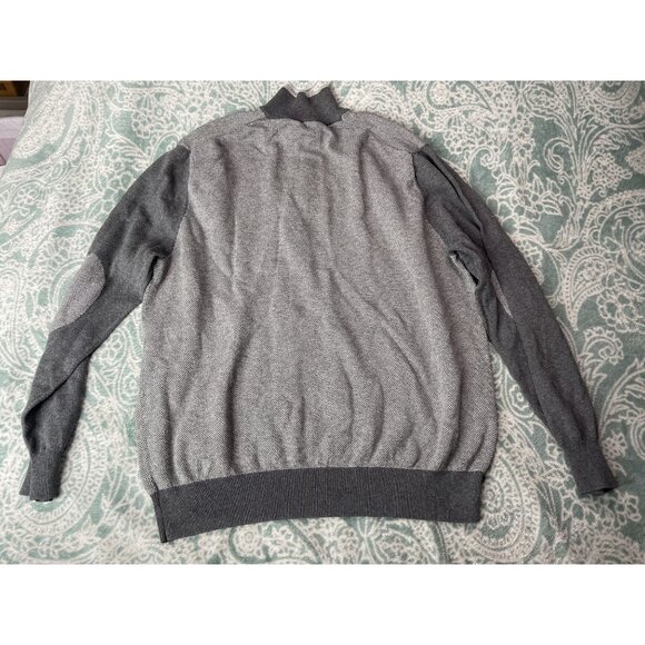 Joseph By Jos A Bank Mens Sweater Size XL Cashmere Blend Gray Quarter Zip - Picture 2 of 3